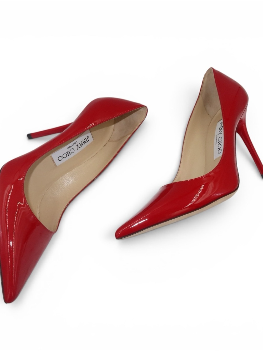 Jimmy Choo Abel Red Patent Leather Pumps EU 37 New Box Dust Bag COA